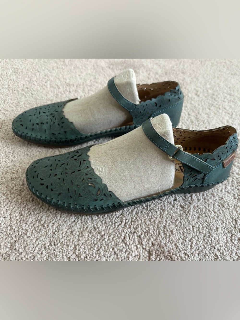 PIKOLINOS Puerto Vallarta Teal Green Maryjane Leather Shoes - Picture 3 of 11